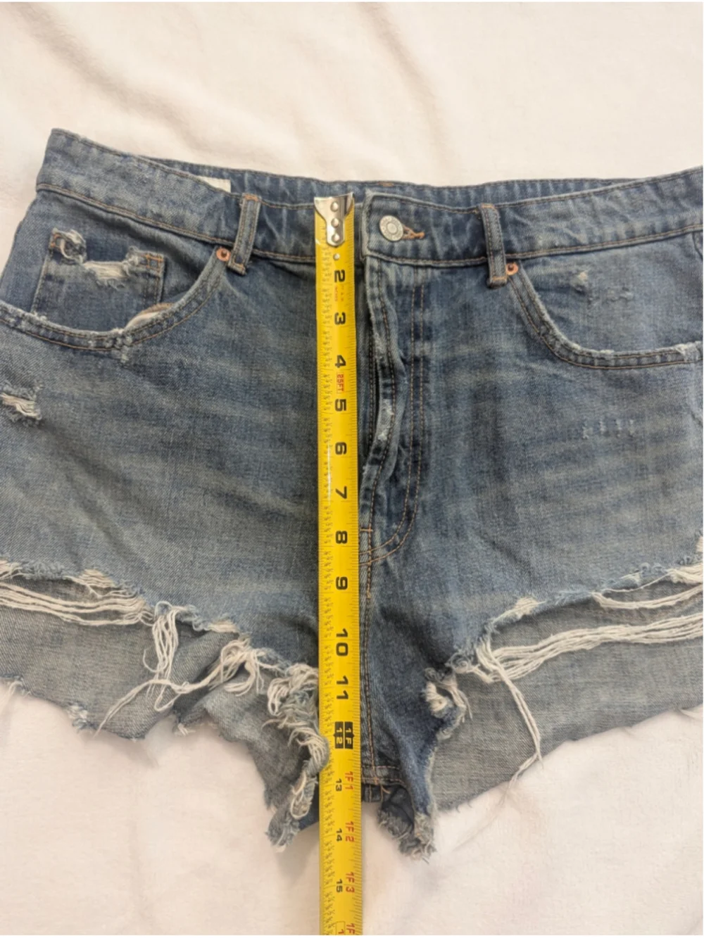 Zara Blue Denim Jean Shorts High Rise Size 10